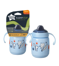 Cana Tommee Tippee Sippee cu protectie BACSHIELD™ si capac, 300 ml, 6 luni +, Albastra, 1 buc